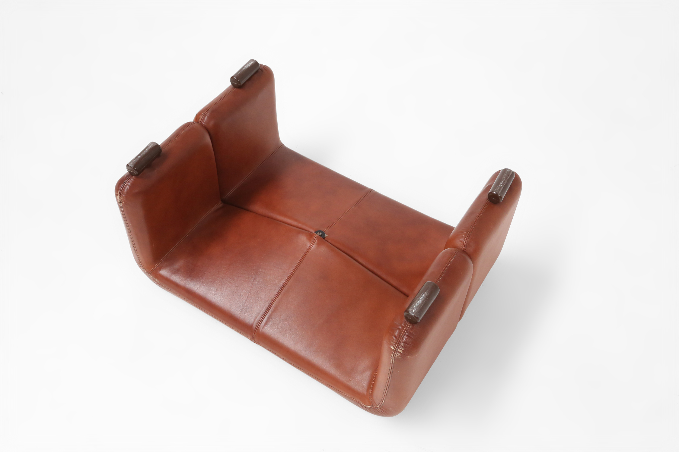 Brown leather Ottoman Coronado by Tobia Scarpa for B&B Italia, Italy ca. 1960thumbnail